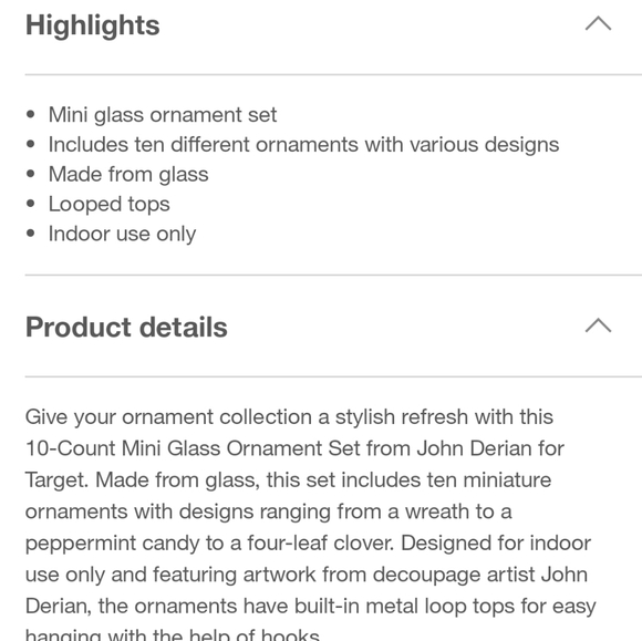 John Derian Target Mini Glass Ornament Set 10pc Christmas 2025 - Picture 4 of 6